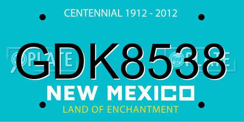 GDK8538 New Mexico License Plate
