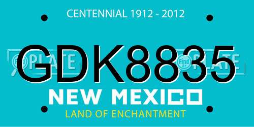 GDK8835 New Mexico License Plate