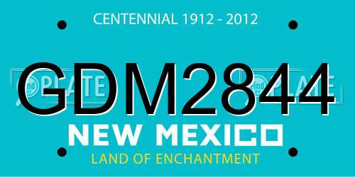 GDM2844 New Mexico License Plate