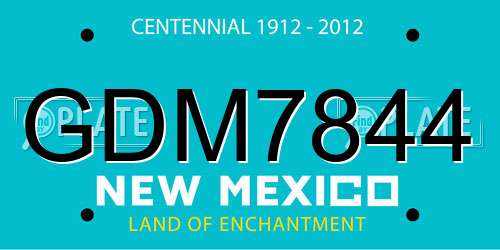 GDM7844 New Mexico License Plate
