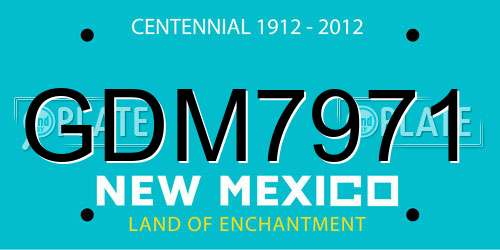 GDM7971 New Mexico License Plate