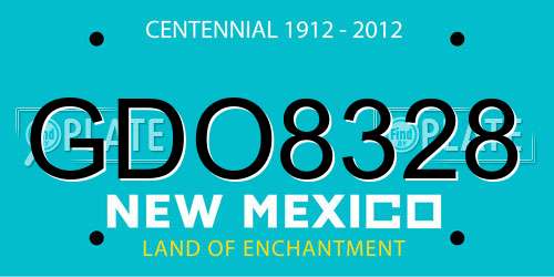 GDO8328 New Mexico License Plate