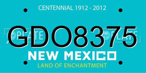 GDO8375 New Mexico License Plate