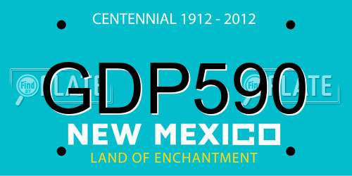 GDP590 New Mexico License Plate