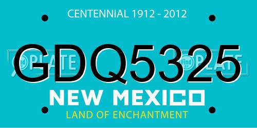 GDQ5325 New Mexico License Plate