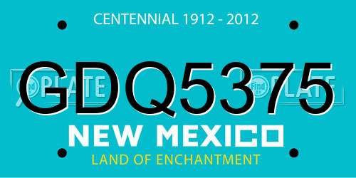 GDQ5375 New Mexico License Plate