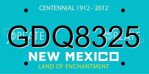 GDQ8325 New Mexico License Plate