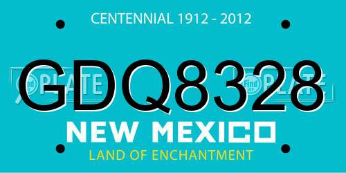 GDQ8328 New Mexico License Plate
