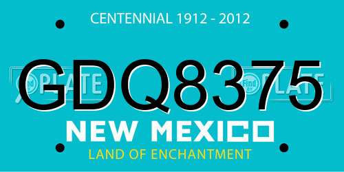 GDQ8375 New Mexico License Plate