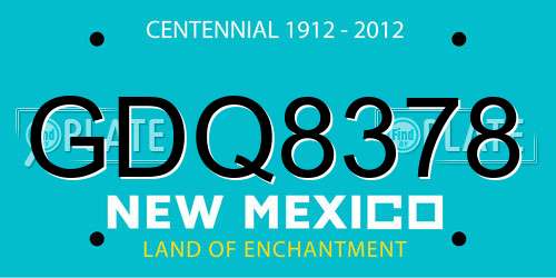 GDQ8378 New Mexico License Plate