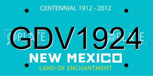 GDV1924 New Mexico License Plate