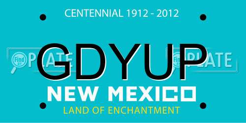 GDYUP New Mexico License Plate