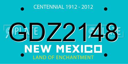 GDZ2148 New Mexico License Plate