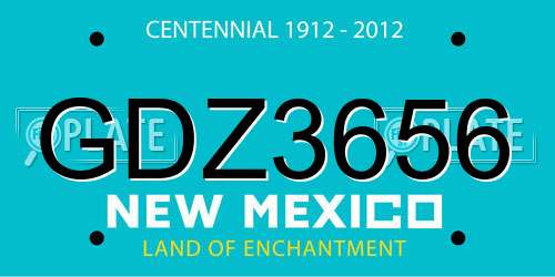GDZ3656 New Mexico License Plate