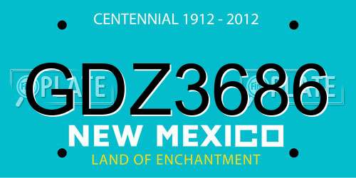 GDZ3686 New Mexico License Plate