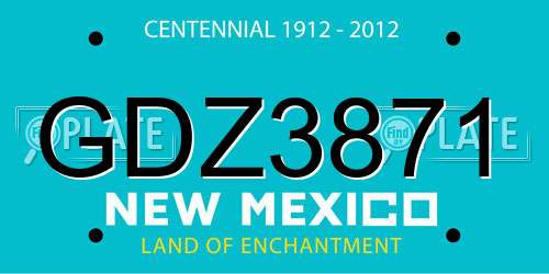 GDZ3871 New Mexico License Plate