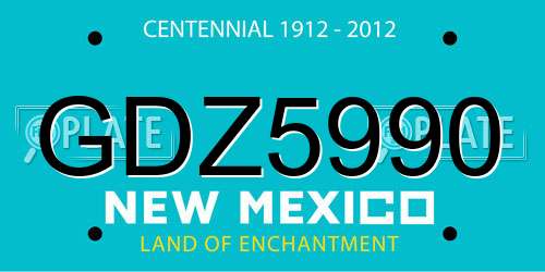 GDZ5990 New Mexico License Plate