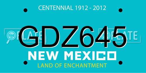 GDZ645 New Mexico License Plate