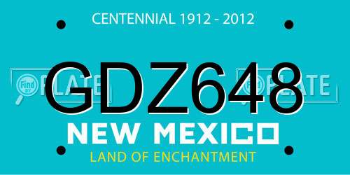 GDZ648 New Mexico License Plate