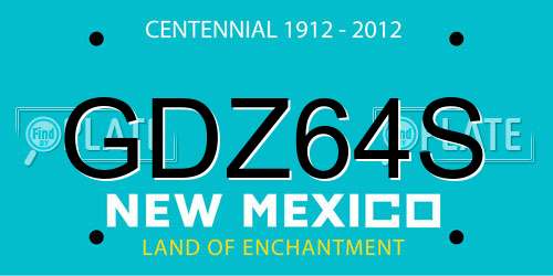 GDZ64S New Mexico License Plate