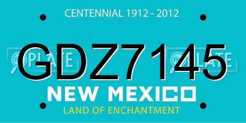 GDZ7145 New Mexico License Plate