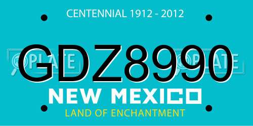 GDZ8990 New Mexico License Plate
