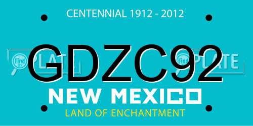 GDZC92 New Mexico License Plate