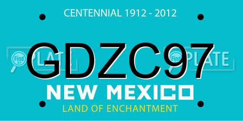 GDZC97 New Mexico License Plate
