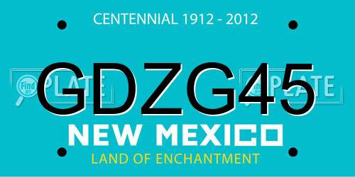 GDZG45 New Mexico License Plate
