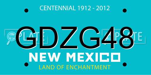 GDZG48 New Mexico License Plate