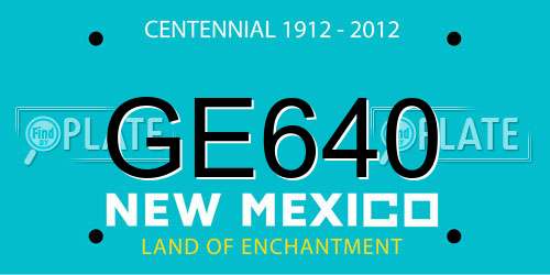 GE640 New Mexico License Plate