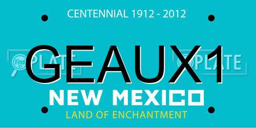 GEAUX1 New Mexico License Plate
