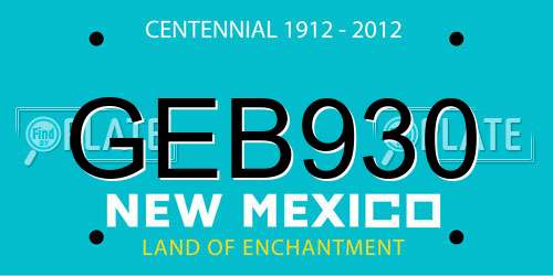 GEB930 New Mexico License Plate