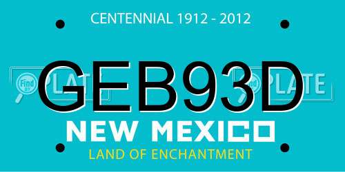 GEB93D New Mexico License Plate