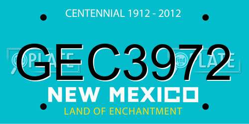 GEC3972 New Mexico License Plate