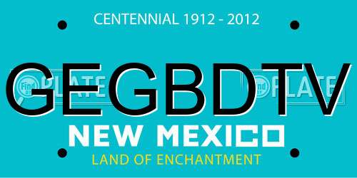 GEGBDTV New Mexico License Plate