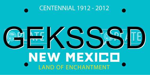 GEKSSSD New Mexico License Plate
