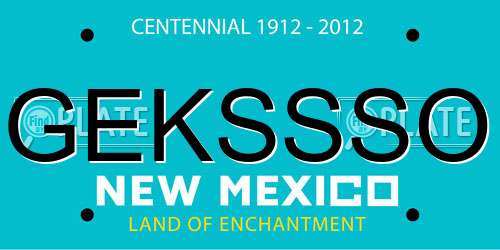 GEKSSSO New Mexico License Plate