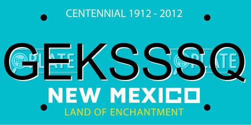 GEKSSSQ New Mexico License Plate