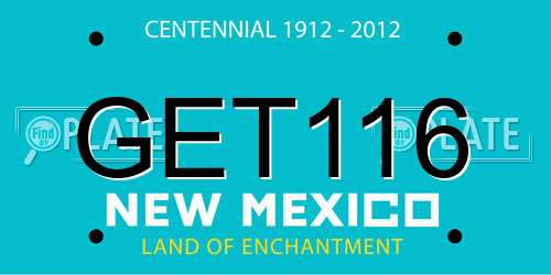 GET116 New Mexico License Plate