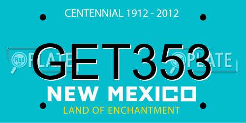 GET353 New Mexico License Plate