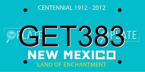 GET383 New Mexico License Plate