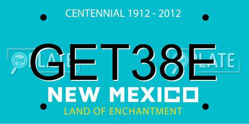 GET38E New Mexico License Plate