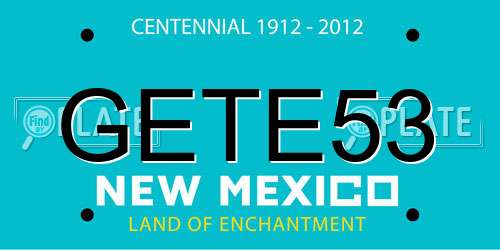 GETE53 New Mexico License Plate