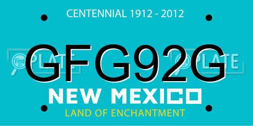 GFG92G New Mexico License Plate