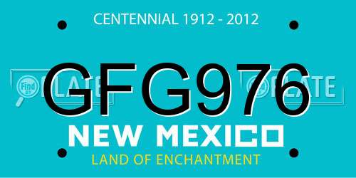 GFG976 New Mexico License Plate