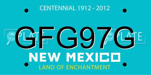 GFG97G New Mexico License Plate