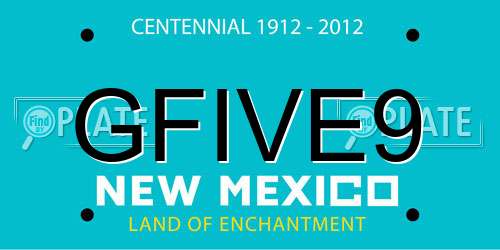 GFIVE9 New Mexico License Plate