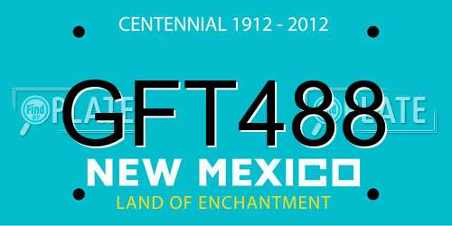 GFT488 New Mexico License Plate