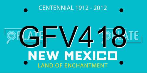 GFV418 New Mexico License Plate